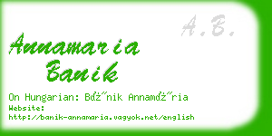 annamaria banik business card